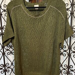 Chico's Olive Green Crew Neck Sweater